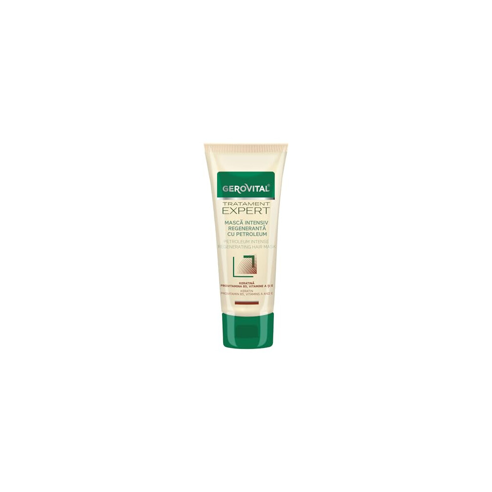 Gerovital Intense Regenerating Hair Mask With Petroleum And Keratin, Strengthens And Nourishes, Restores Vitality, For Fragile, Dry Hair, 150 Ml,