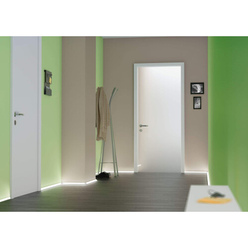 70262 Delta Profile with Diffuser for LED Strips 1 m skirting Board anodised Plastic Illuminated Edging, Aluminium, Satin 2