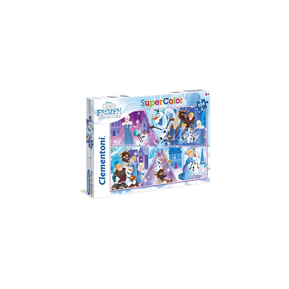 27094 Disney Frozen Clementoni-27094-Supercolor Puzzle-Olaf's Adventure Puzzle-104 Pieces, Multi-Colour