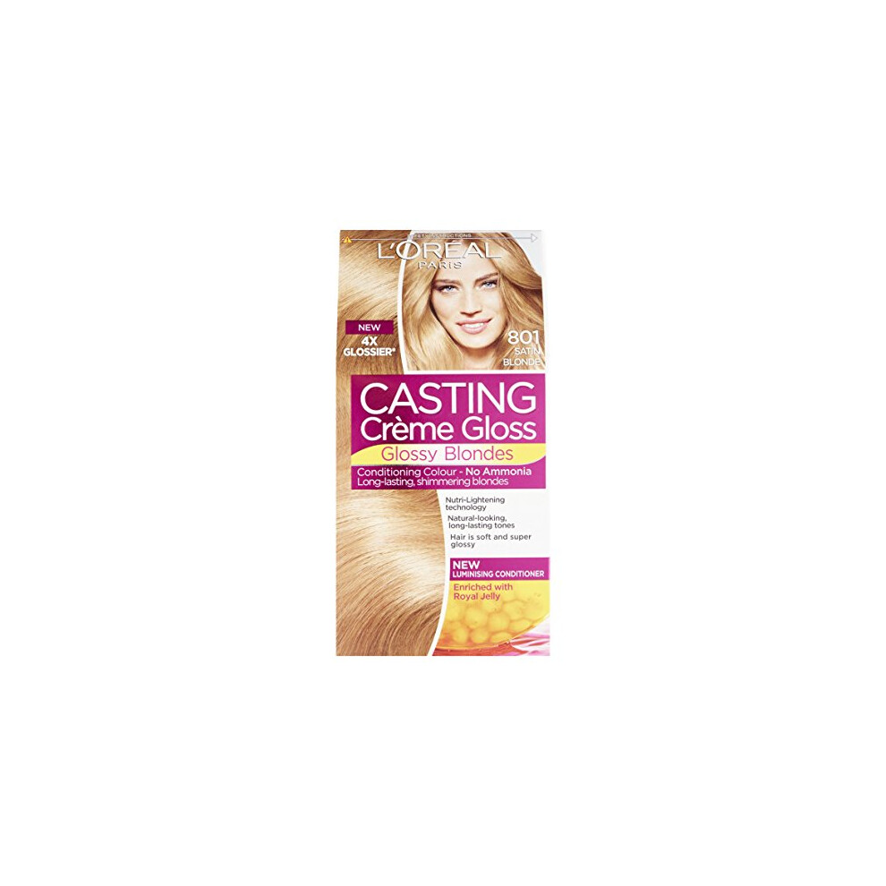 L'OrÃ©al Paris Casting Creme Gloss Hair Colour, Satin Blonde Number 801 - Pack of 3