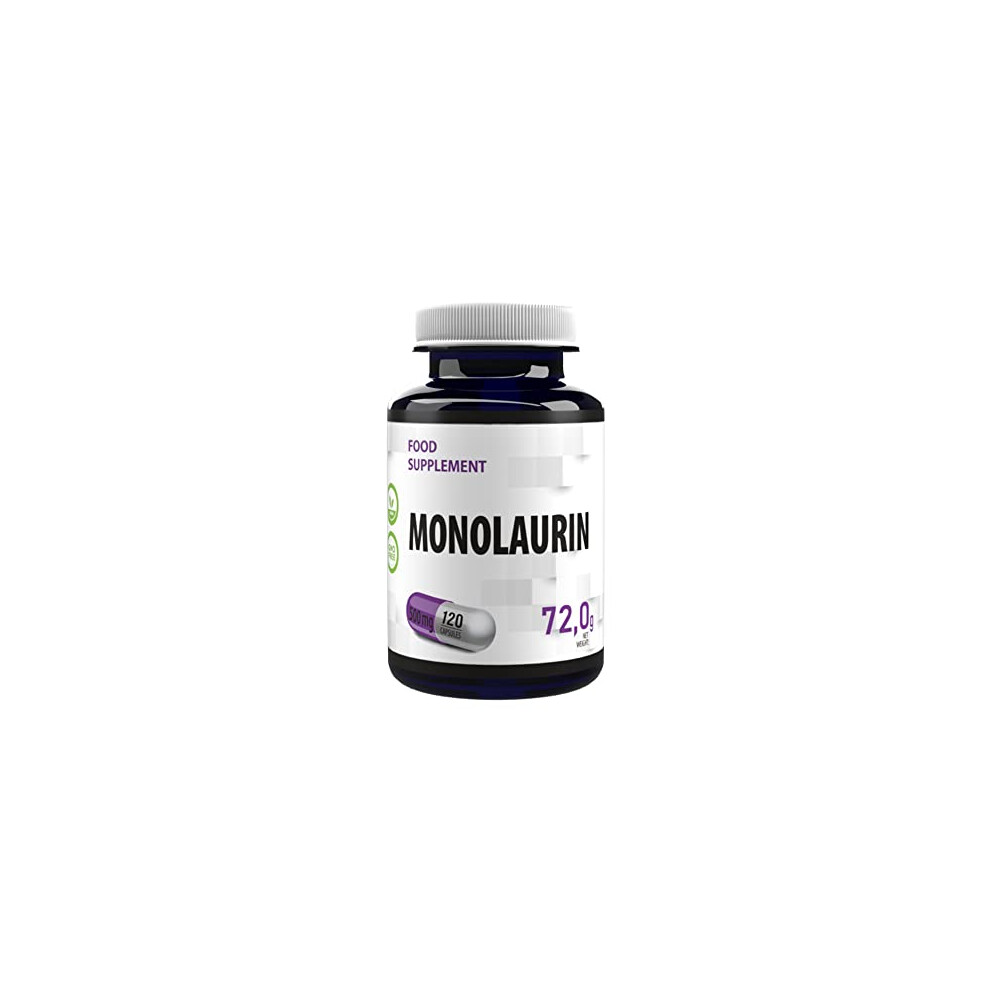 Hepatica Monolaurin 500Mg 120 Vegan Capsules, 3Rd Party Lab Tested, High Strength Supplement, Gluten And Gmo Free
