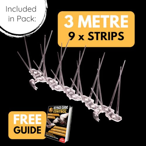 | Gutter Spikes Pack for Seagulls & Pigeons | Install Guide | 3 Metre 1