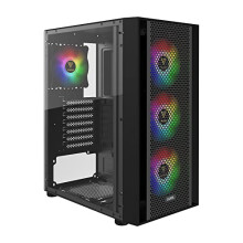 ZEUS ATX Mid Tower Gaming Computer PC Case with Side Tempered Glass, 4X 120mm ARGB Case Fans and Sync with 5V RGB Motherboard and Excellent Airflow