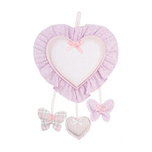 - Aida Canvas Heart Shaped Birth Announcement Ribbon to Embroider, with Butterfly and Heart Shaped Pendants, Made of Cotton, Ideal for Hanging, 100%