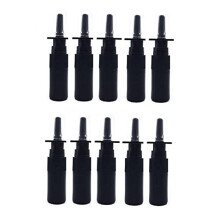 CMJ 10 x 5ml BLACK Plastic Nasal Spray Empty Refillable Bottle Fine Mist Tan Spraying UK Seller