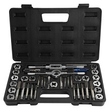 Tap and Die Set,Tap and Dye Tool APS and Dies Set Aps and Dies Set Aps And Dies Set 40 Pieces M3 ~ M12 Screw Nut Tap and Dye Tool With Wrenches and