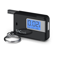 Go Keychain Breathalyser (Black), Ultra-Portable Pocket Keyring Alcohol Tester for Personal Use