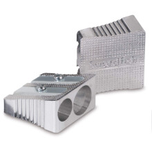 “Metal Wedge” Double Hole Pencil Sharpener [Pack of 20] Ref: 40212