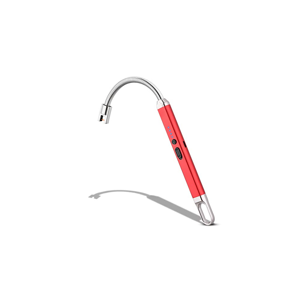 Lighter Electric Lighter Candle Lighter Rechargeable USB Lighter Arc Lighters for Candle Camping BBQ (Red)