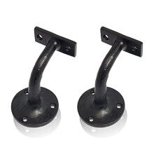 Smithy's Range Black Antique Handrail Brackets, Traditional Cast Iron Bracket for Stair Bannister Handrail, Complete with Colour Matched Fixing Screws