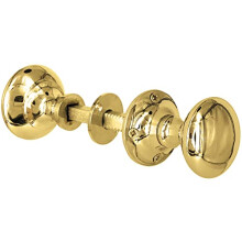 IRONTITE Polished Brass Rim Door Knobs for Interior Doors, Solid Brass Victorian Door Knob to Suit Rim Lock. Brass Door Knob with Matching Screws.