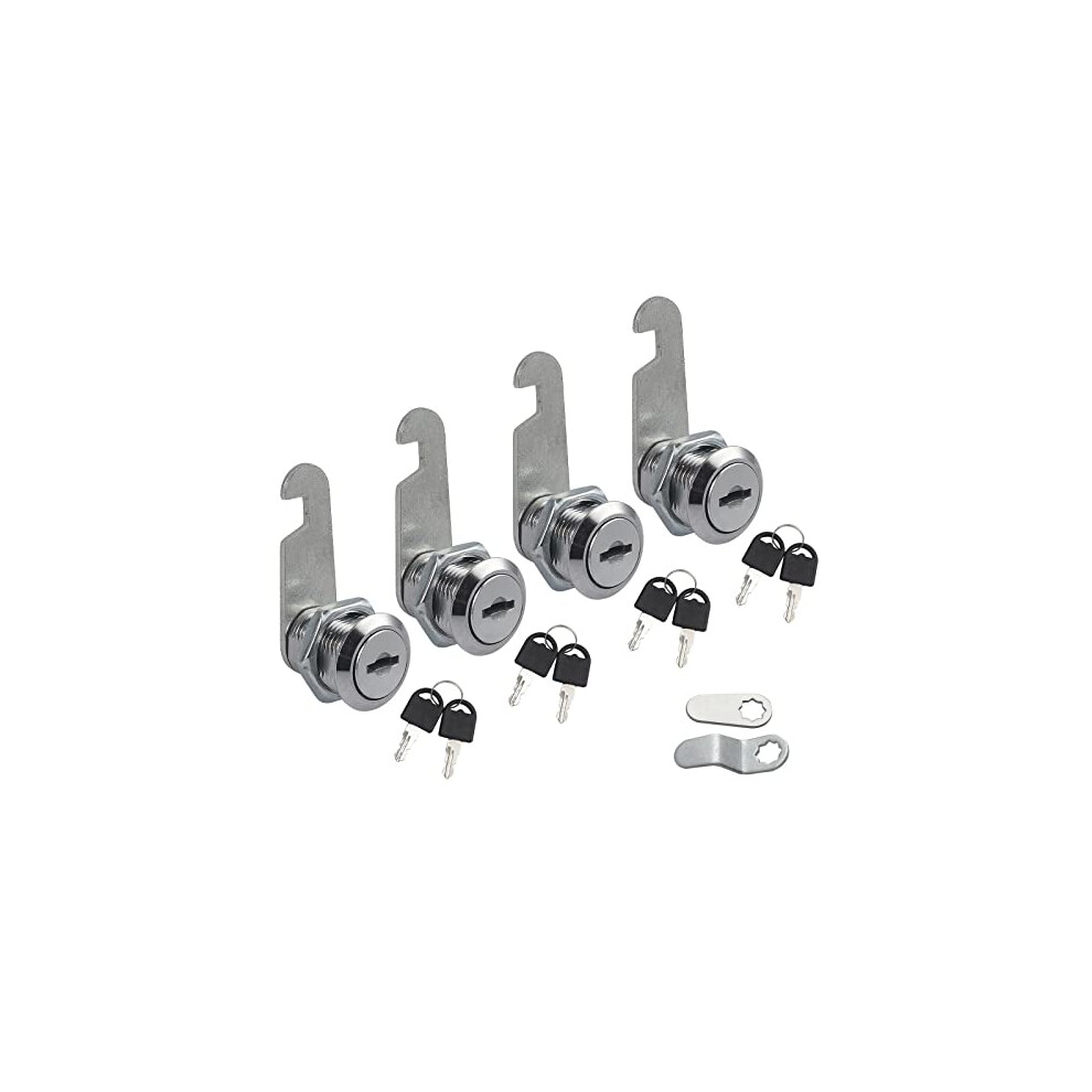 4pcs Cam Lock Door Barrel Drawer Cabinet Mail Box Locker Cupboard 20mm & 8 Keys