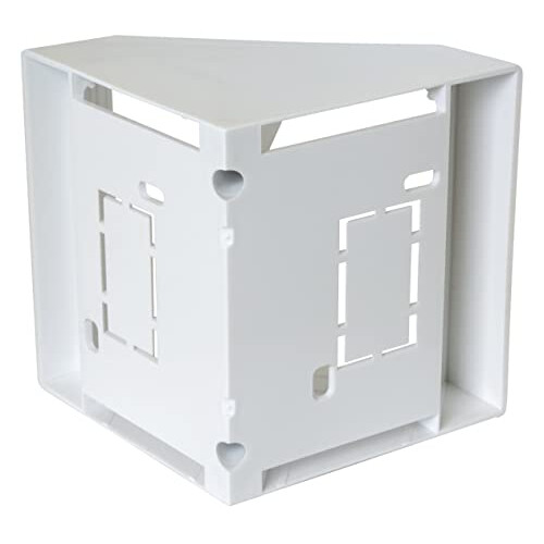 White Single Gang Pattress Electrical Back Box 45 Degree Angled Surface Mount for Work Bench etc 2