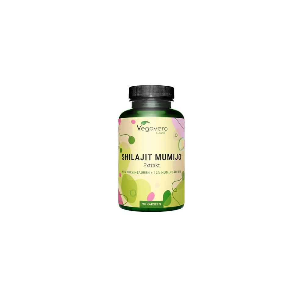 Vegavero Shilajit 1300Mg | 60% Fulvic Acid + Humic Acids | 60:1 Himalayan Extract | No Additives | 3 Month Supply | 90 Vegan Capsules
