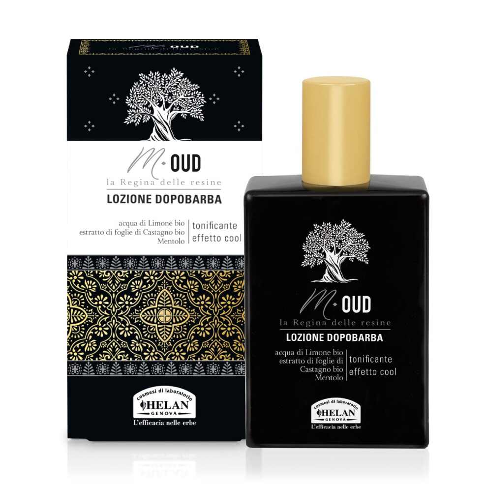 Helan Men's M Oud - Aftershave Refreshing & Invigorating, Calming Action Against Irritation - Aftershave With Thol & Lemon Water, After Shave