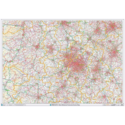 Postcode Sector Map - (S10) - West Midlands - Wall Map-Paper