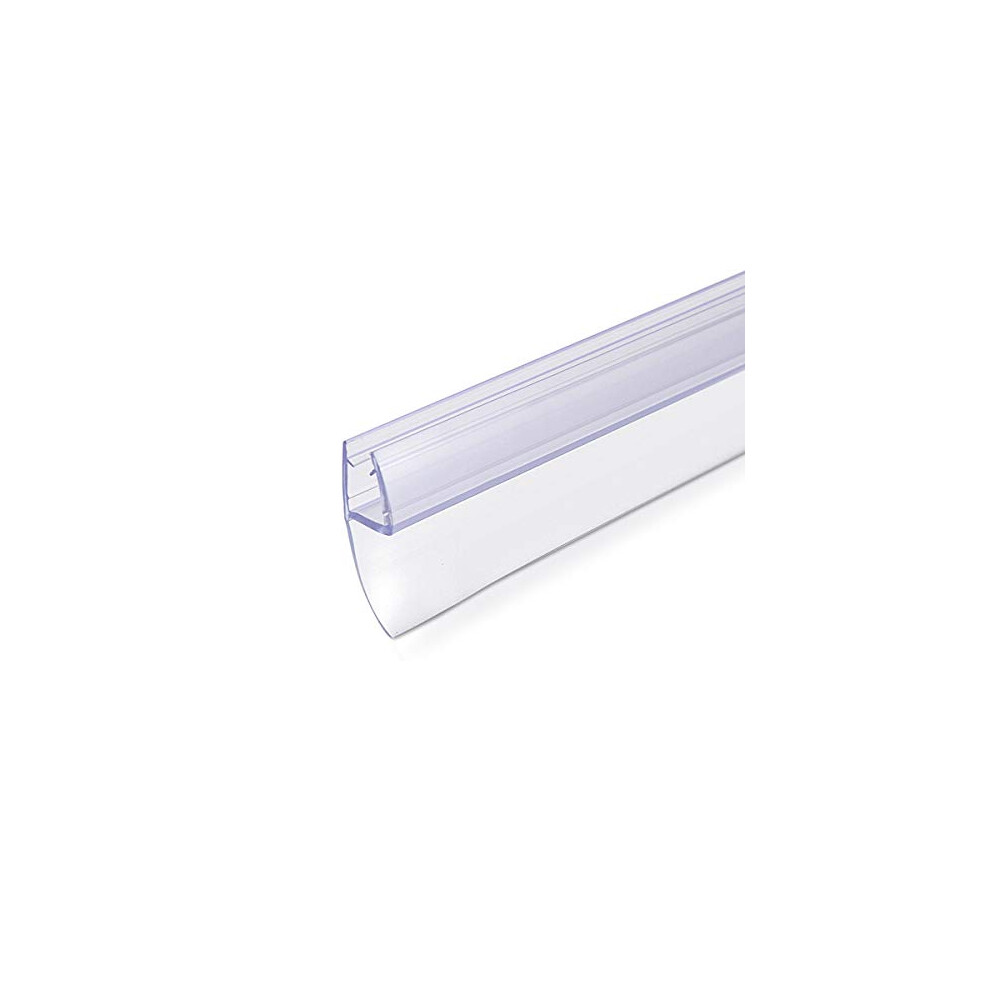 Shower Screen Door Seal - Replacement PVC Splash Guard Seal Strip for 6mm Glass Shower Door with 180 Degree Fin Seal - 1m Long