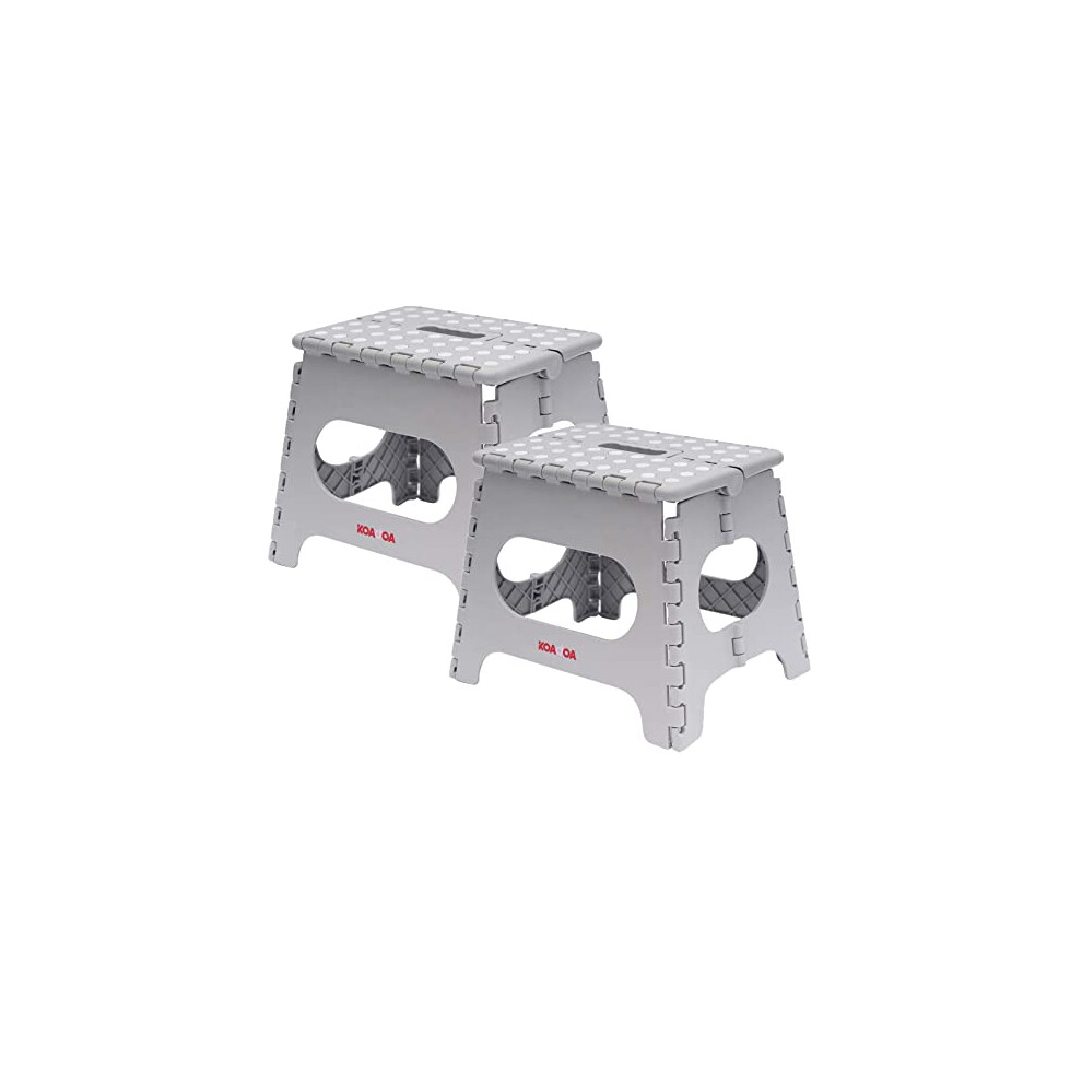 2PCS Folding Step Stool-11 inch Premium Heavy Duty Foldable Stool for Kids and Adults,Foldable Step Stool Anti-Slip Kitchen Garden Bathroom Stepping