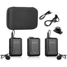 WMX-1-DUO 2.4GHz Dual Wireless Lavalier Microphone System Compatible with DSLR Cameras, Camcorders, iPhone, Android Smartphones, and Tablets (60m