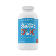 Omega 3 Fish Oil 1000mg with Vitamin D 4000iu and K2 100ug - 365 Capsules