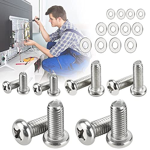 24 Pack Universal TV Mounting Hardware Kit, M4 M6 M8 Vesa TV Mount ...