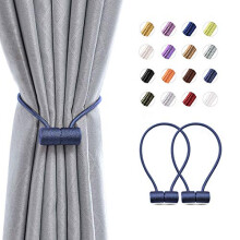 2 Pack Magnetic Curtain Tiebacks 16 Inch Modern Handmade Weave Rope Curtain Holdbacks Convenient Decorative Curtain Drape Tie Backs for Home and