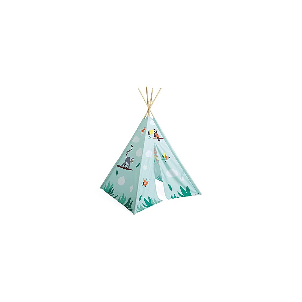 - Tropik Children's Teepee - Decoration for a Child's Bedroom Child - Height: 63" / 160 cm - Carry Bag Included - FSC-Certified - Water-Based-image-OPC-PDWHT66-NEW