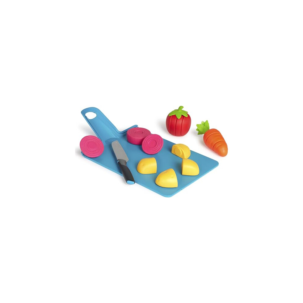 Joseph Joseph Toys. Chop2Pot. Super Safe Kitchen Playset for Kids with Foldable Chopping Board and Choppable Play Food. For Children Aged 2+