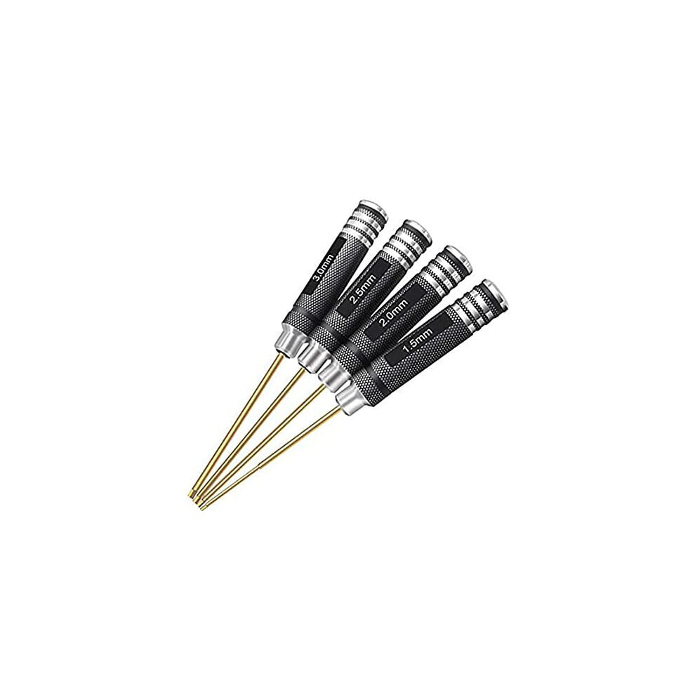 4Pcs 1.5Mm 2.0Mm 2.5Mm 3.0Mm Hex Screw Driver Set Titanium Hexagon Screwdriver Wrench Tool Kit For Multi-Axis Fpv Racing Drone Rc Quadcopter 691608749028