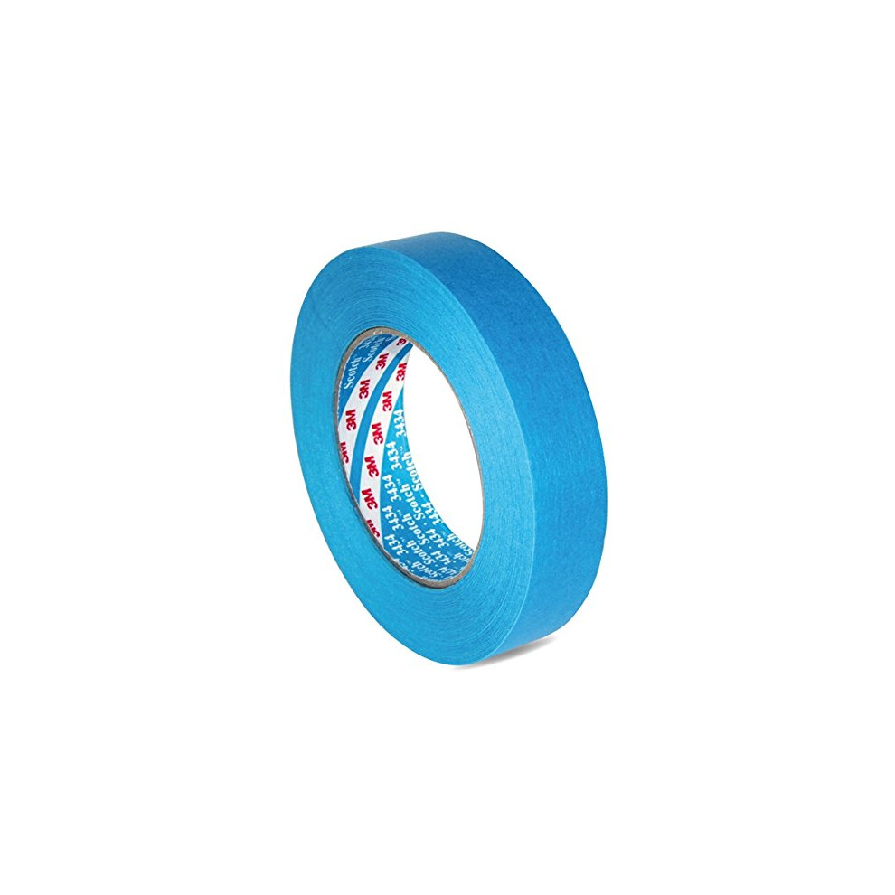 3M Scotch 3434 07985 Water Resistant Blue Masking Tape 18mm by 50m - 2 Rolls