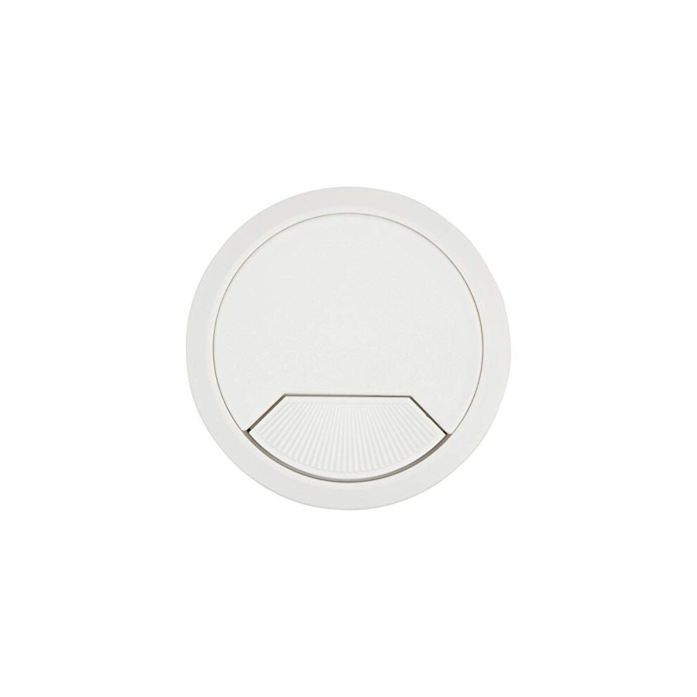 Cable Tidy Inserts, Pack of 3, Light Grey, 80mm Diameter, ABS Plastic with Spring-Loaded Swivel Cover-Plate, CTI/80/PK1
