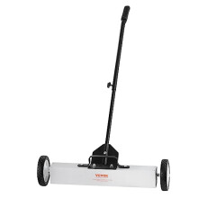 50Lbs Rolling Magnetic Sweeper with Wheels, Push-Type Magnetic Pick Up Sweeper, 24-inch Large Magnet Pickup Lawn Sweeper with Telescoping Handle, Easy