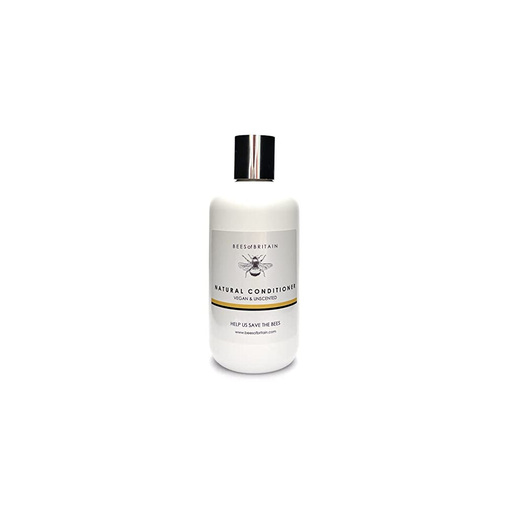 Bees Of Britain 99% Natural Conditioner - Unscented. No Sulfates/Parabens/Silicones Ph 5.5 Sensitive Skin. We Donate 5% Of Our Profit To Save Bees + Pollinators.