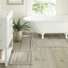 Tommy Bahama - Tappeti da Bagno, Tappetino in Cotone, Assorbente (Isla Grey, 2 Pezzi)