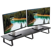 VIVO 39 tum extra lngt bildskrmsstll Tr och stl Desktop Riser Dual Screen TV Tangentbord Laptop Ergonomiskt skrivbord och bordsskiva Organiz