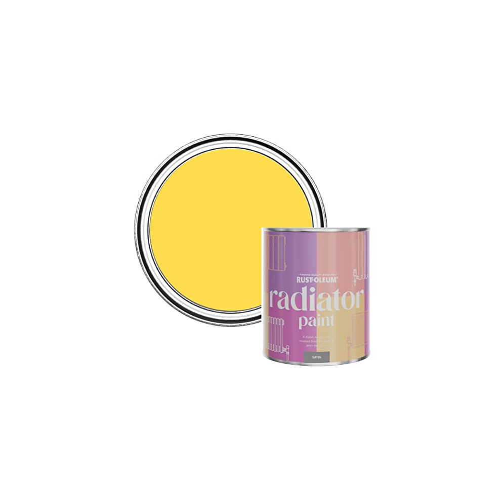 Rust-Oleum Heat Resistant Radiator Paint In Satin Finish - Lemon Sorbet 750Ml Yellow