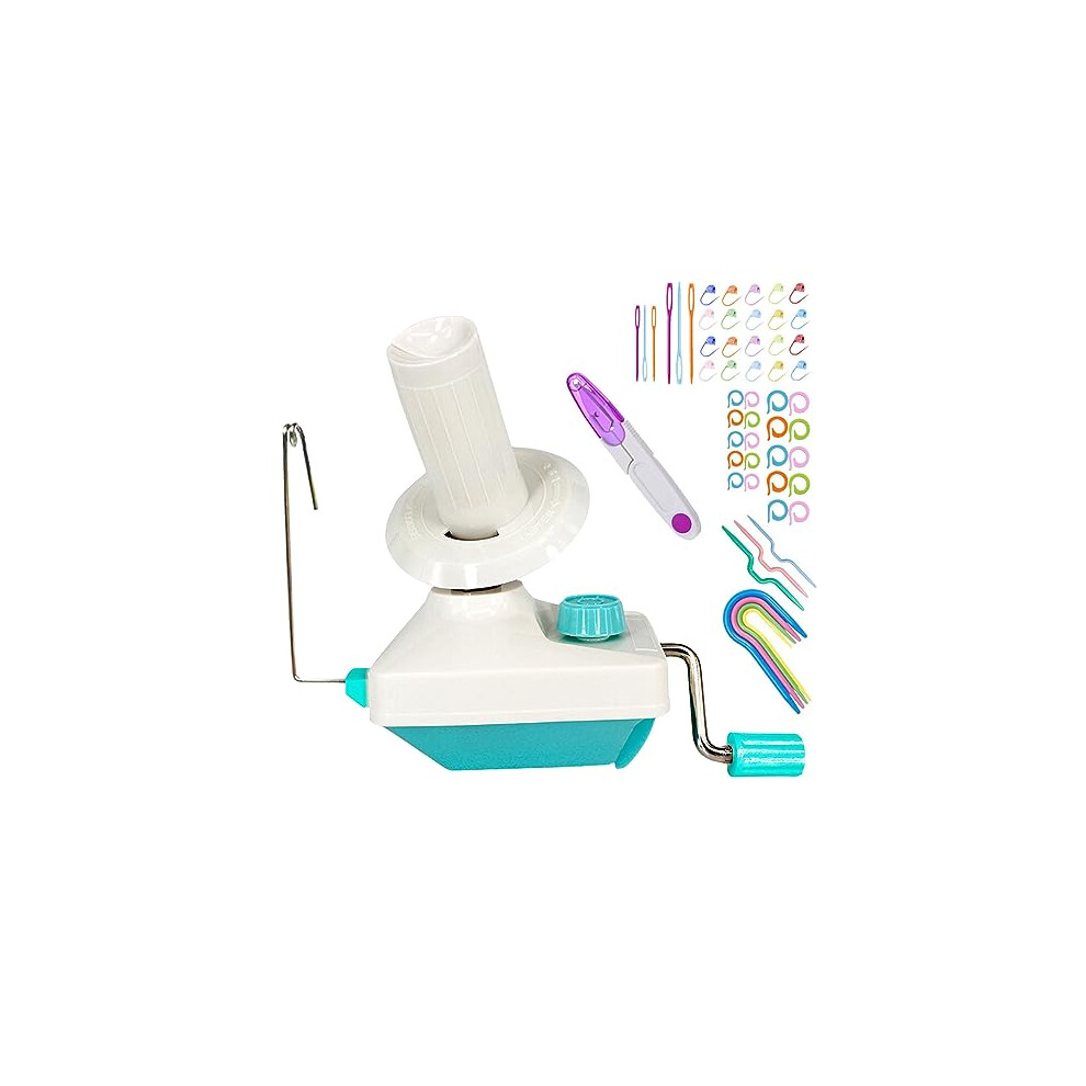 Yarn Ball Winder  Convenient Yarn Winder for Yarn Yarn Swift and Ball Winder Combo with Easy Installation for Yarn Storage + 53 Pieces Stitch Knitting