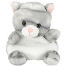 AURORA 33614 Palm Pals Silver Kitty Cat 5 Zoll Stofftier, Grau und Weiß