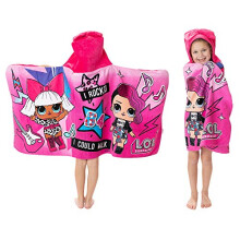Soft Cotton Hooded Bath Towel Wrap, 24” x 50”, Pink