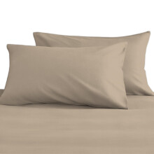 Luxurios Cotton Housewife Pillowcases 2 Pack Simply Taupe 48x74cm, 1000 Thread Count Long Staple Combed Cotton Thick Pillow Cover, Soft Sateen