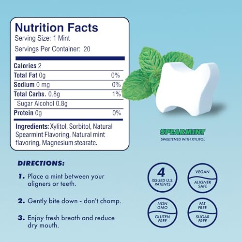 Movemints Clear Aligner Mints - Πατενταρισμένα Μέντα για Στήριξη Σαθρών - Χωρίς Ζάχαρη (3 Πακ) 2