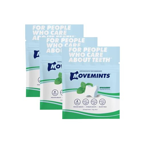 Movemints Clear Aligner Mints - Πατενταρισμένα Μέντα για Στήριξη Σαθρών - Χωρίς Ζάχαρη (3 Πακ)
