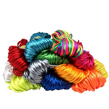 2mm Satin Nylon Trim Cord, Rattail Silk Cord,14 Bundles 140 Yards Assorted Colors Nylon String for Beading Jewelry Making, Kumihimo Rattail, Chinese