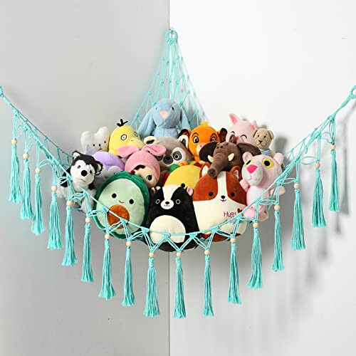 Toy Hammock For Stuffed Animals Storage Teddy Hammock Macrame Boho