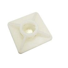 BH06194 (100 Pcs) Self Adhesive Cable Tie Mount White, For Ties Up To 6.5 mm - Pack of 100 Pieces