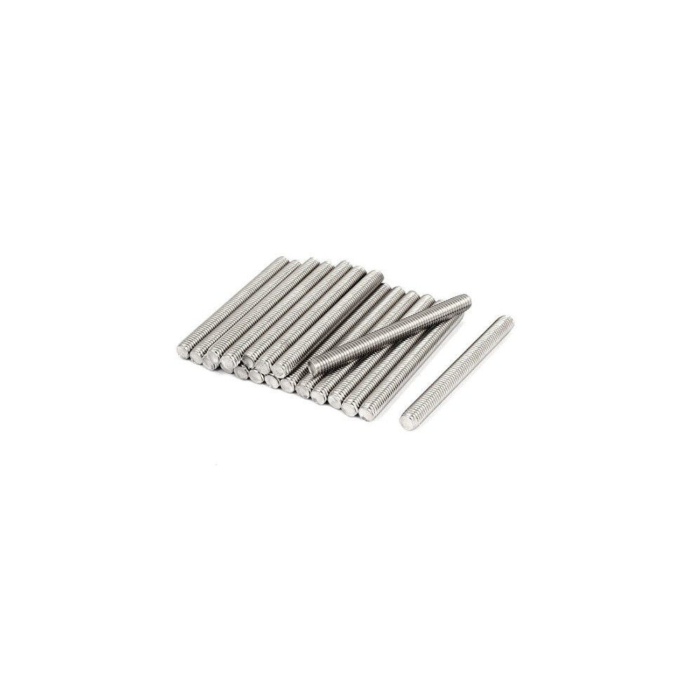 Photos - Nail / Screw / Fastener M8 x 80mm 1.25mm Pitch 304 Stainless Steel Fully Threaded Rods Hardware 20 Pcs