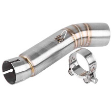 Exhaust Pipe Adapter, Motorcycle Slip on Exhaust Muffler High Strength Stainless Steel Motorcycle Exhaust Middle Pipe Link Connect for CBR500R CB500X
