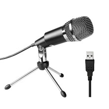 USB Microphone, Plug &Play Home Studio USB Condenser Microphone for Skype, Recordings for YouTube, Google Voice Search, Games(Windows/Mac)-K668