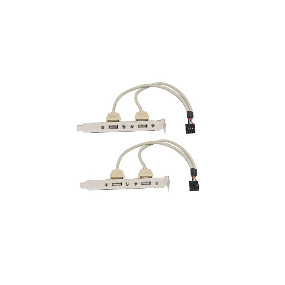 2 Port Usb A Female Slot Plate Adapter 2.0 Motherboard Rear Panel Expansion Bracket To Idc 9 Pin Motherboard Usb Cable With Pci Slot Plate 606413415402