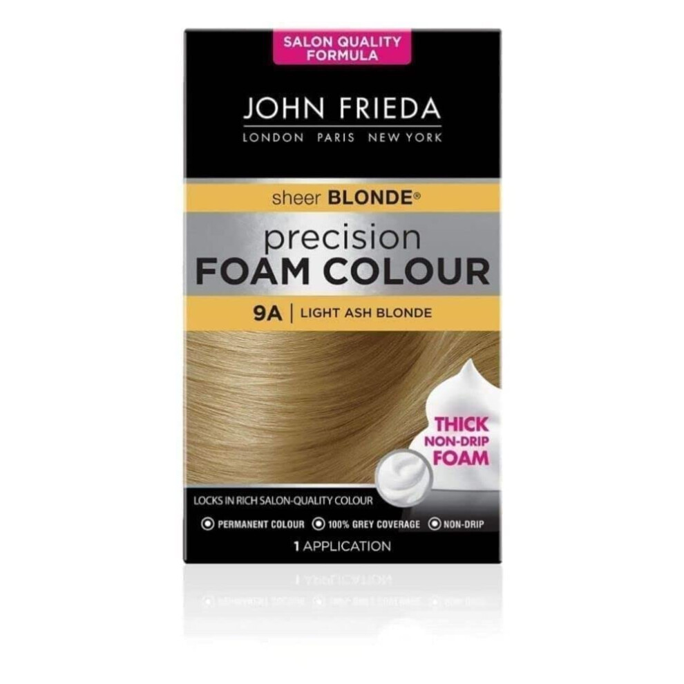 Sheer Blonde Precision Foam Colour 9A Light Ash Blonde Hair Dye for Blonde Hair, Non-Drip Permanent Hair Colour, 100% Grey Coverage